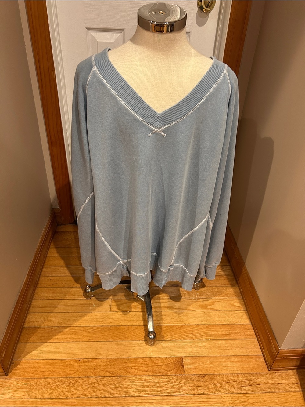 aerie Light Blue women V-Neck Pullover Knits
